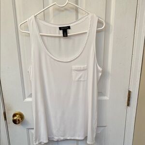White Sleeveless Relaxed Tank Top